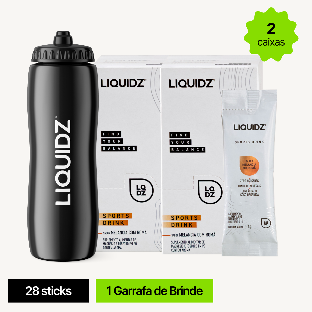 LIQUIDZ - Melancia c/ Romã 2cx + 1 Brinde