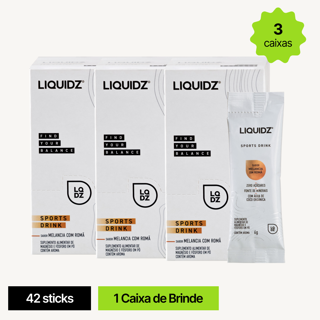 LIQUIDZ - Melancia c/ Romã 2cx + 1 Brinde
