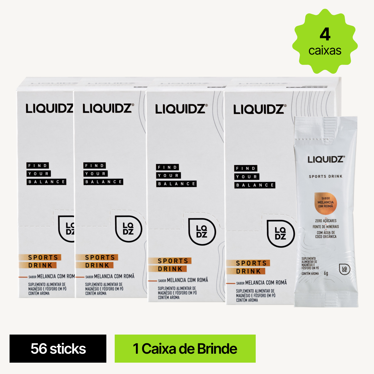 LIQUIDZ - Melancia c/ Romã 3cx + 1 Brinde